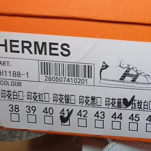 Hermes pegase pop print leather quicker low top sneakers size 41 which is US 10 - Picture 7 of 7